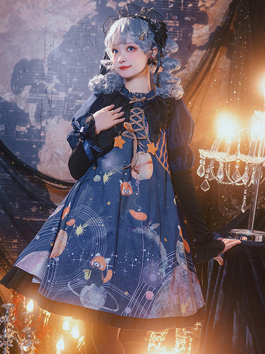 OP Dress♥Ready to Ship♥Little Interstellar Bear♥Sweet Lolita Dress