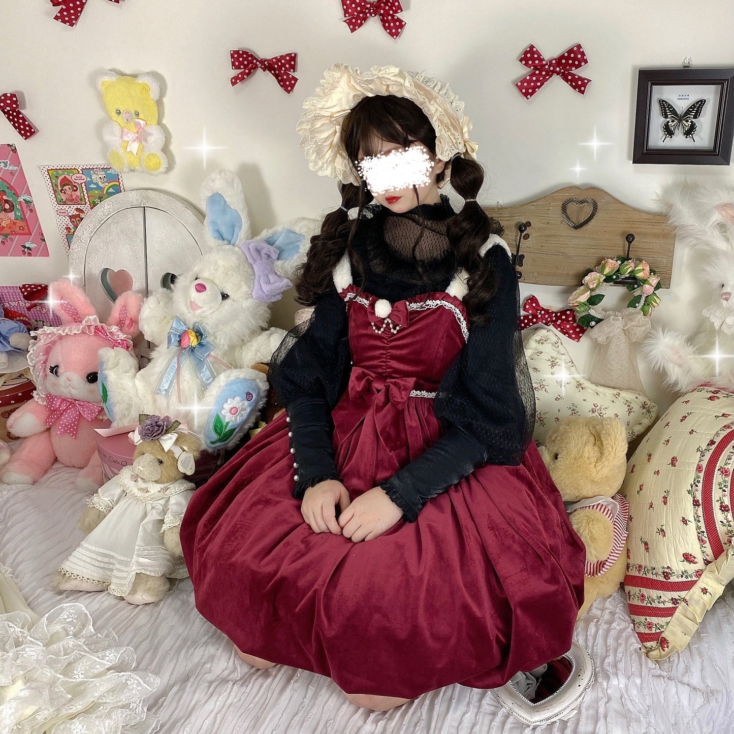 JSK ♥Ready to Ship♥Frosting Pink Sweetheart ♥ Velvet Classic Lolita Dress