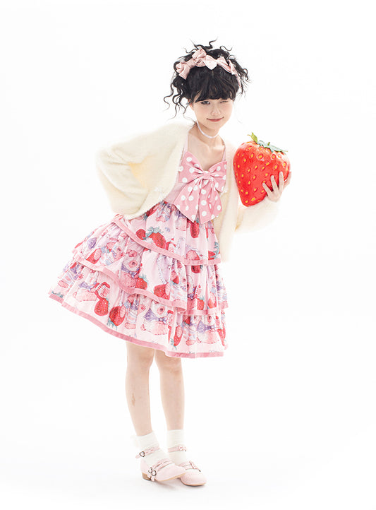 JSK♥ Ready to Ship♥ Strawberry Milk Ball ♥ Sweet Lolita Dress JSK