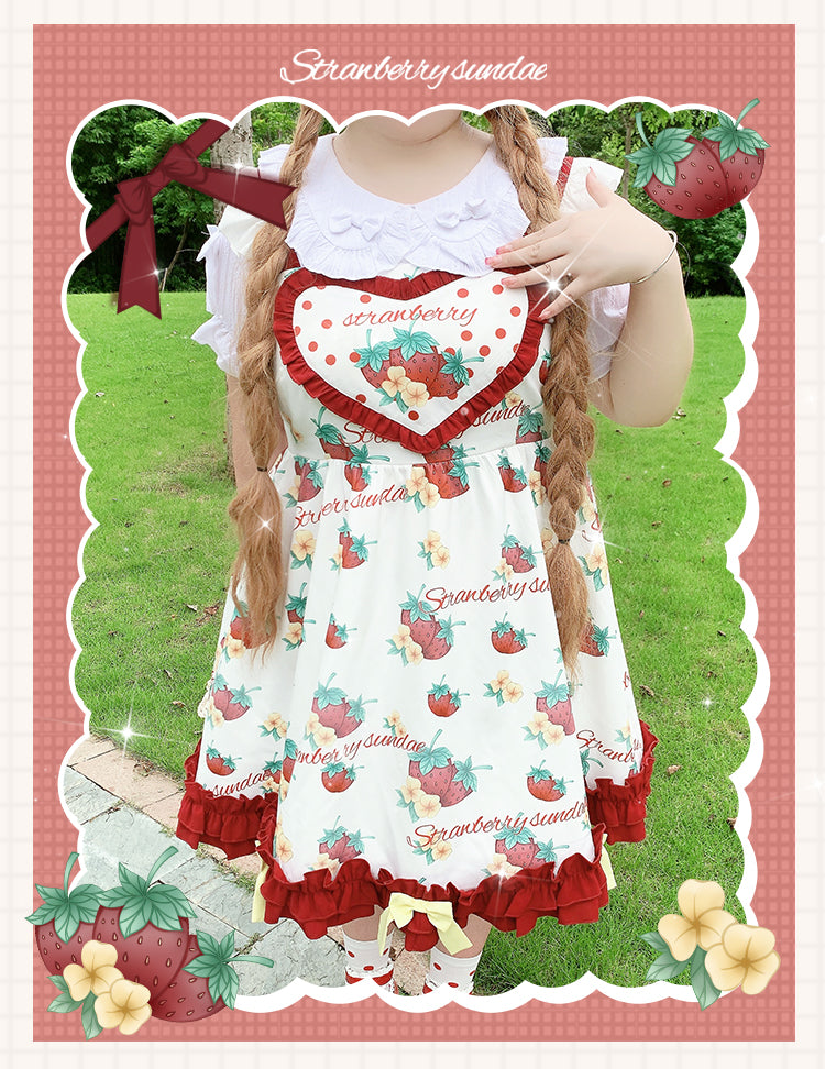 JSK Dress♥Ready to Ship♥ Strawberry Sundae ♥Sweet Lolita Dress