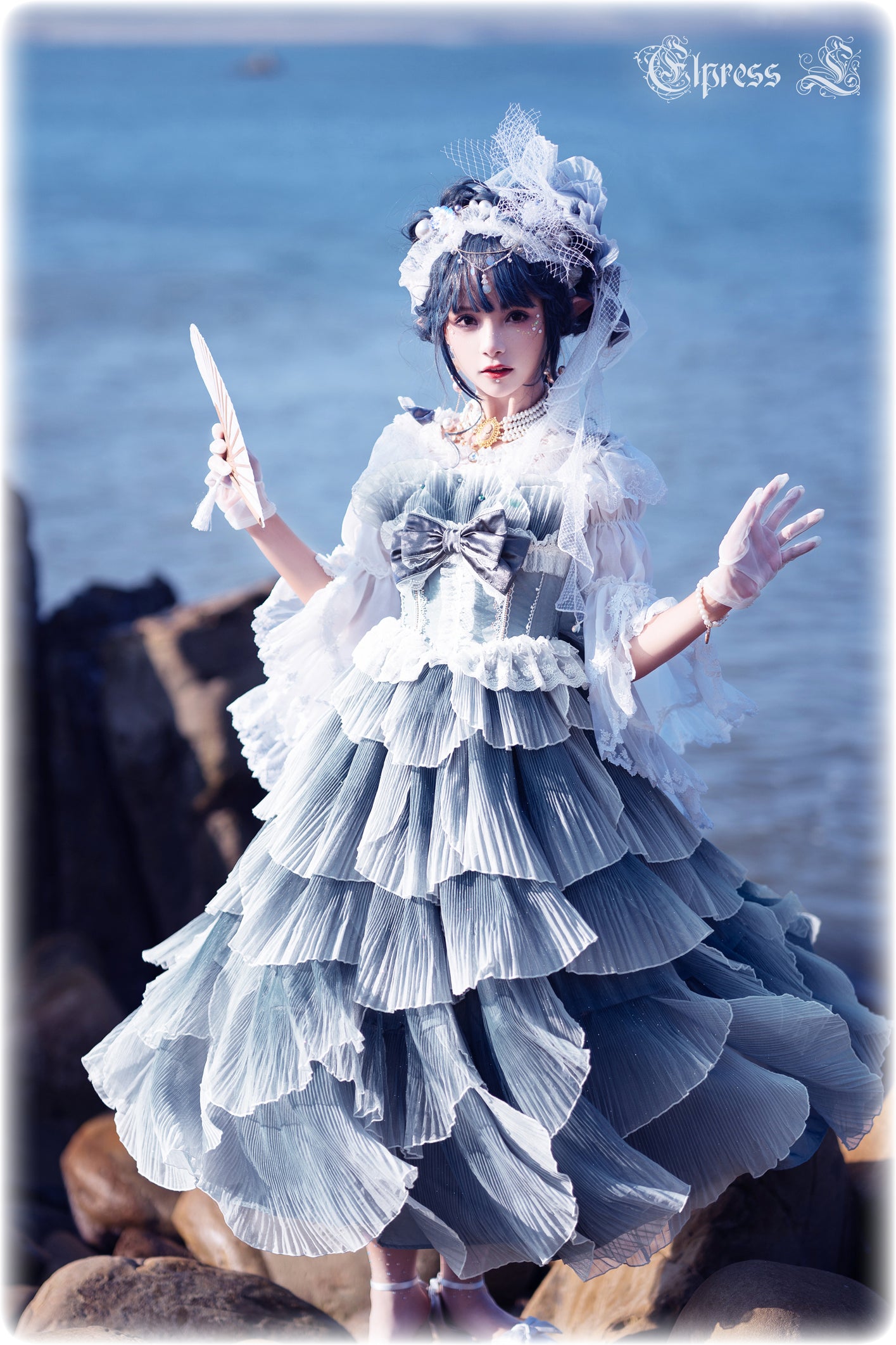 JSK Set♥Ready to Ship♥Fish Scale♥Elegant Hime Lolita Dress