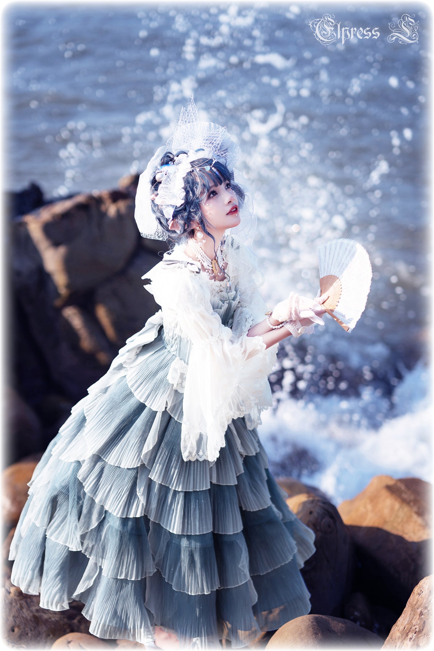 JSK Set♥Ready to Ship♥Fish Scale♥Elegant Hime Lolita Dress