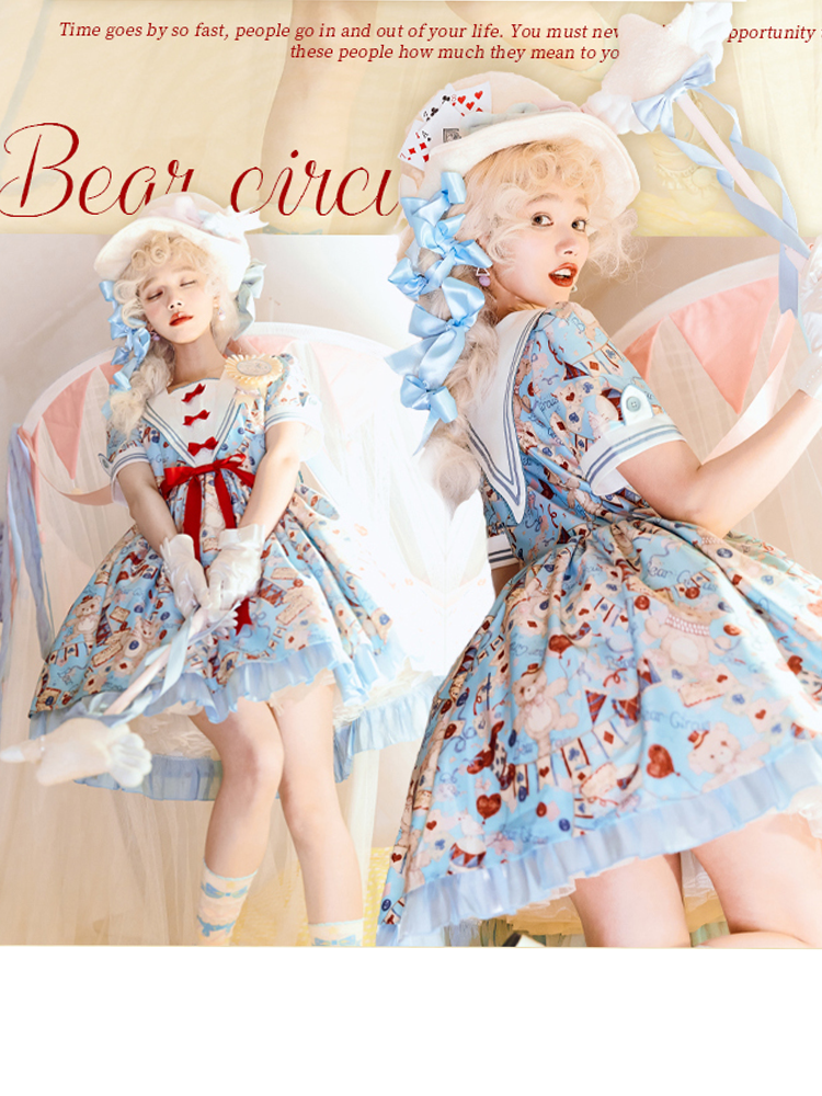 OP♥Ready to Ship♥Bear Circus♥Sweet Lolita Dress