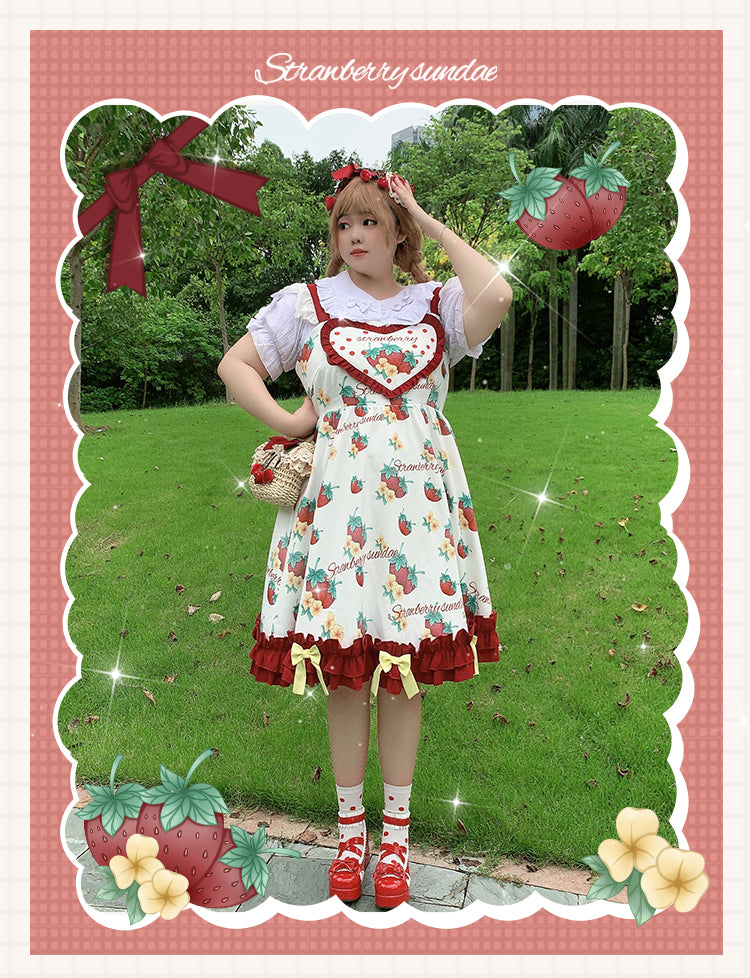 JSK Dress♥Ready to Ship♥ Strawberry Sundae ♥Sweet Lolita Dress
