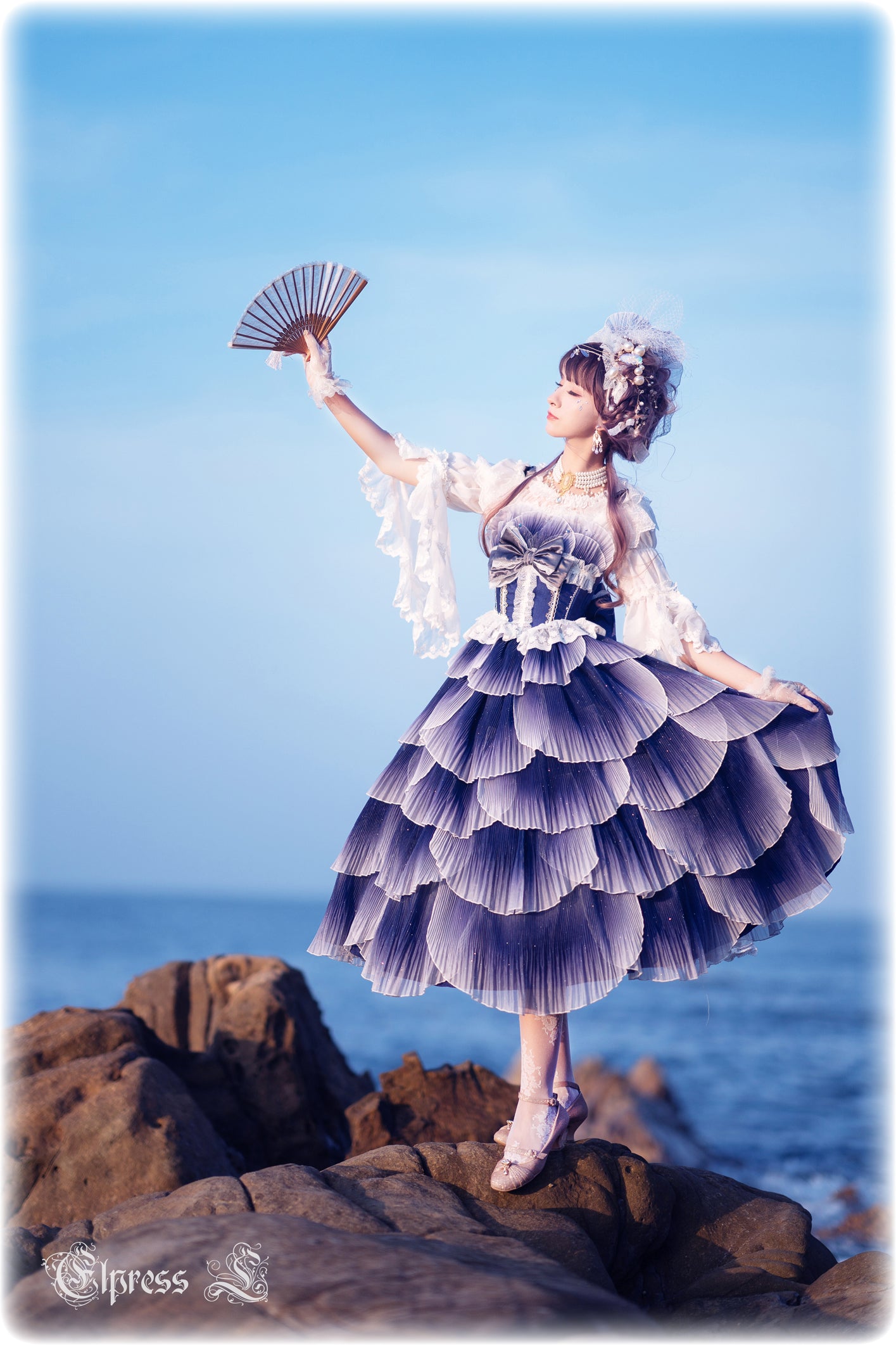 JSK Set♥Ready to Ship♥Fish Scale♥Elegant Hime Lolita Dress