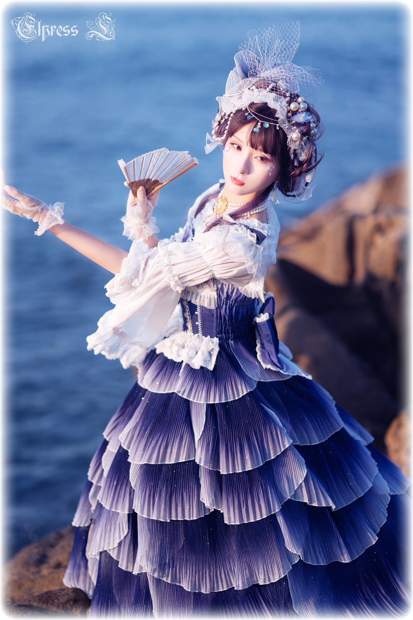 JSK Set♥Ready to Ship♥Fish Scale♥Elegant Hime Lolita Dress