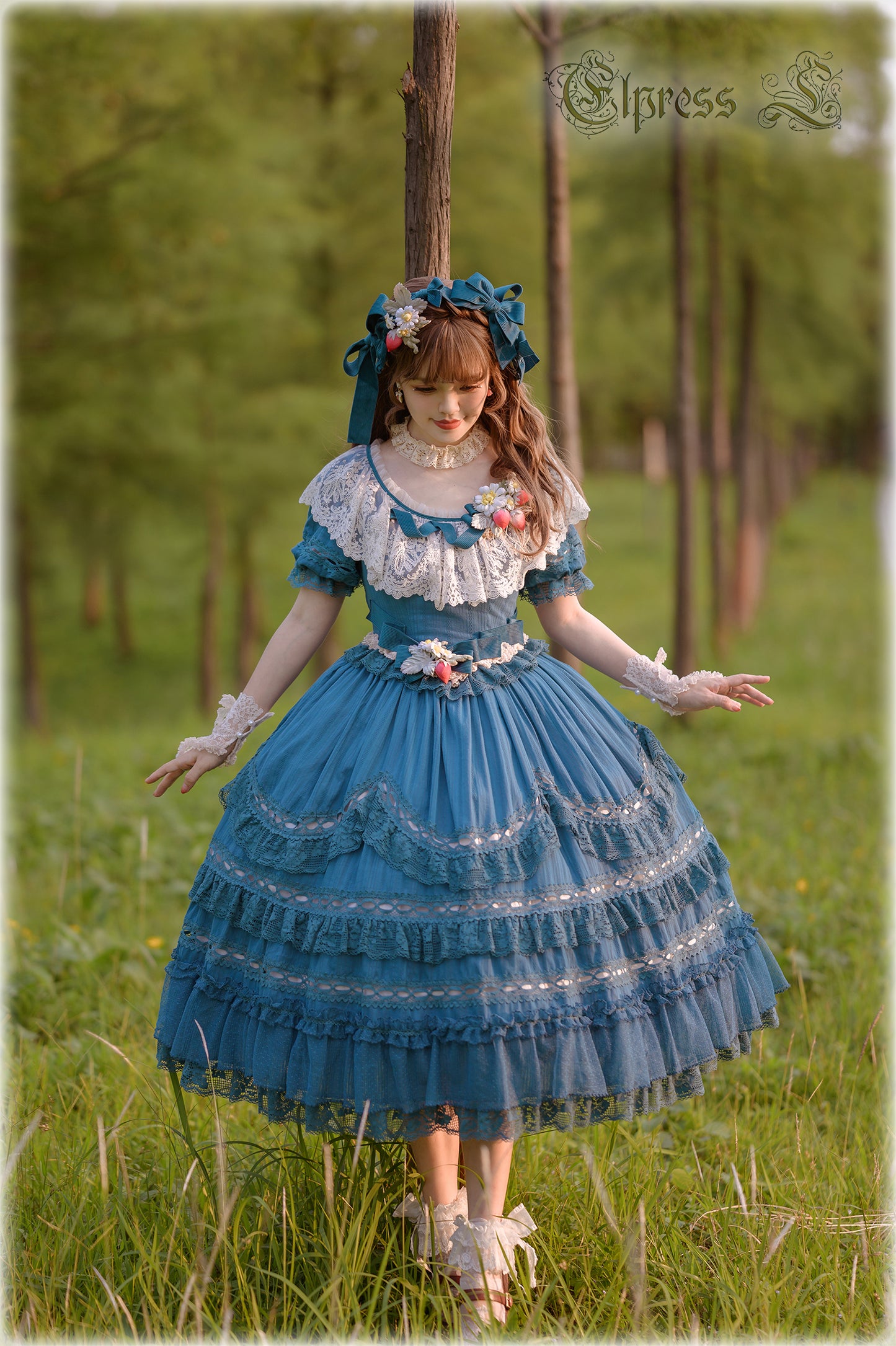 OP Dress Full Set♥Pre-order 3 months♥ Xingxiang Blue Color ♥Sweet Lolita Dress