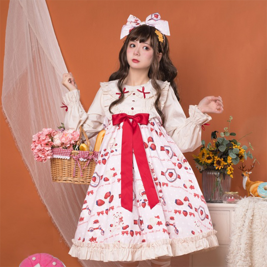 OP/ JSK♥ Ready to Ship♥Strawberry Milk Jug ♥Peter Pan Collar Sweet Lolita Dress