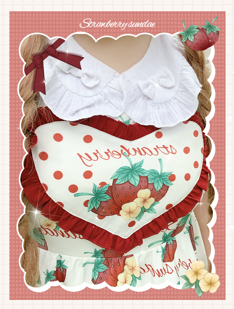 JSK Dress♥Ready to Ship♥ Strawberry Sundae ♥Sweet Lolita Dress