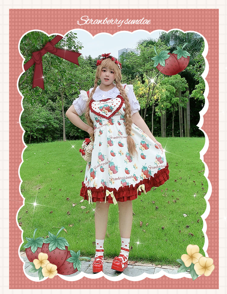 JSK Dress♥Ready to Ship♥ Strawberry Sundae ♥Sweet Lolita Dress