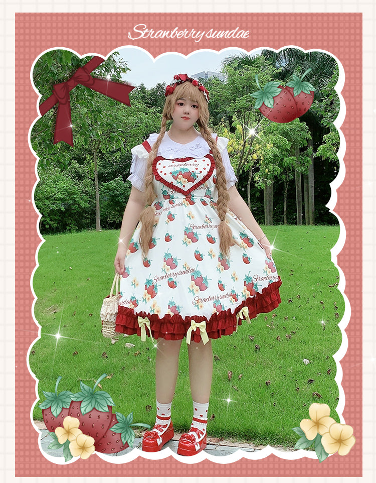 JSK Dress♥Ready to Ship♥ Strawberry Sundae ♥Sweet Lolita Dress