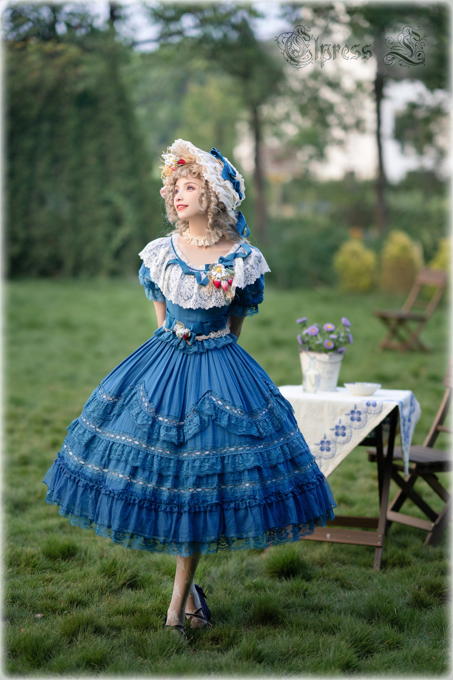 OP Dress Full Set♥Pre-order 3 months♥ Xingxiang Blue Color ♥Sweet Lolita Dress