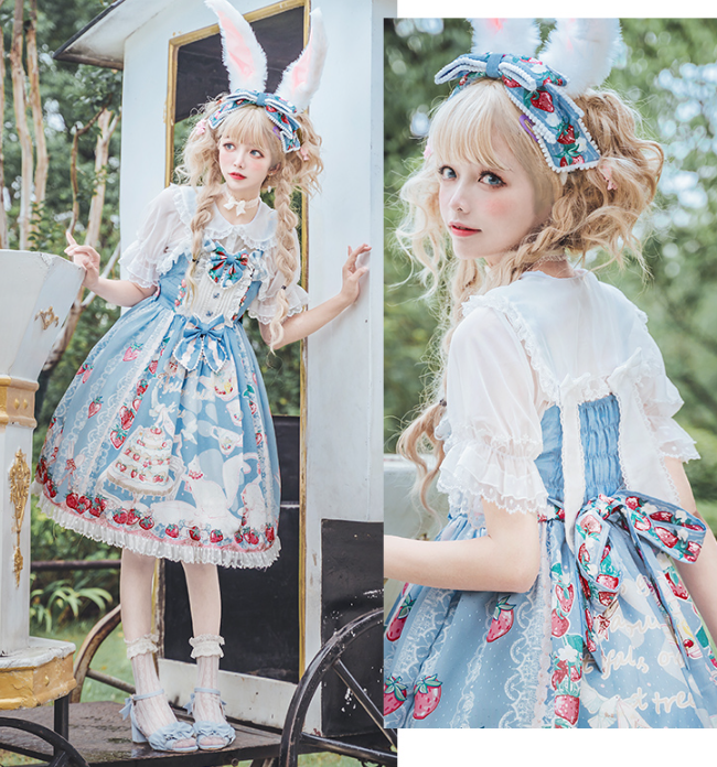 JSK ♥Ready to Ship♥Strawberry Cat♥ Sweet Lolita JSK Dress