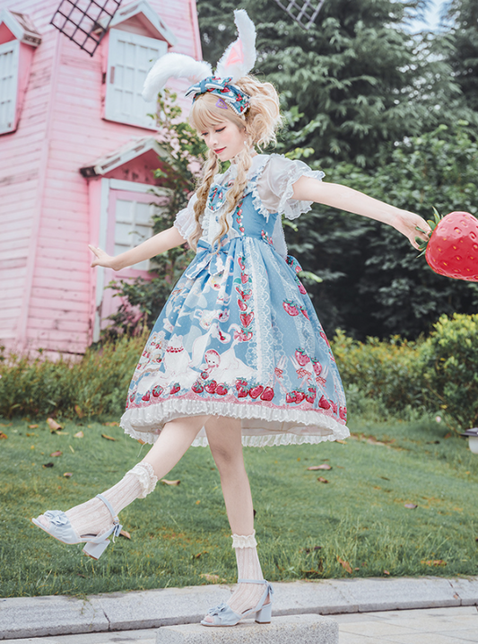 JSK ♥Ready to Ship♥Strawberry Cat♥ Sweet Lolita JSK Dress