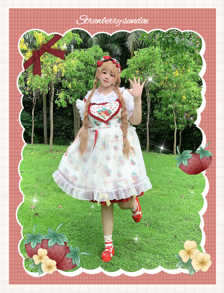 JSK Dress♥Ready to Ship♥ Strawberry Sundae ♥Sweet Lolita Dress