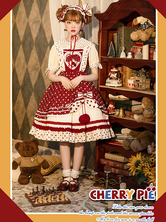 JSK & Blouse♥ Ready to Ship♥Cherry Pie♥ Sweet Lolita Dress