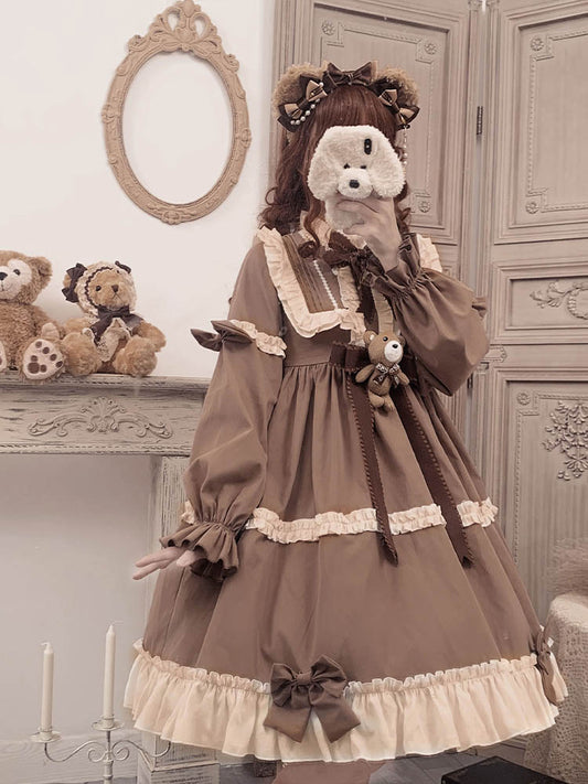 OP Dress♥Ready to Ship♥Caramel Teddy Bear♥Sweet Lolita Dress