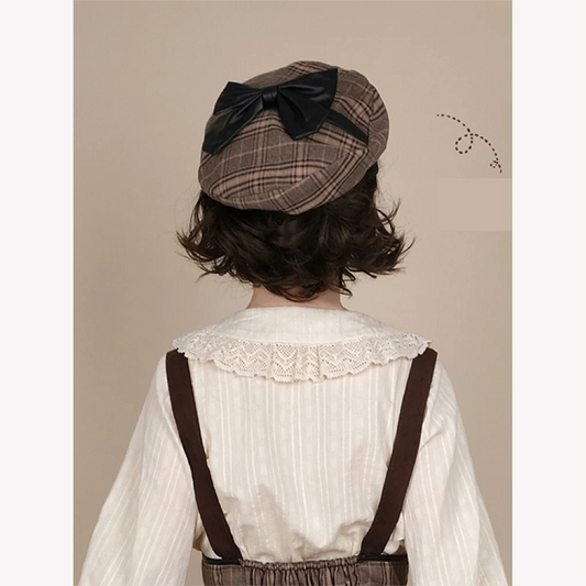 Vanilla Latte Little Detective SK Lolita Dress Matching Hat/ Hair Clips