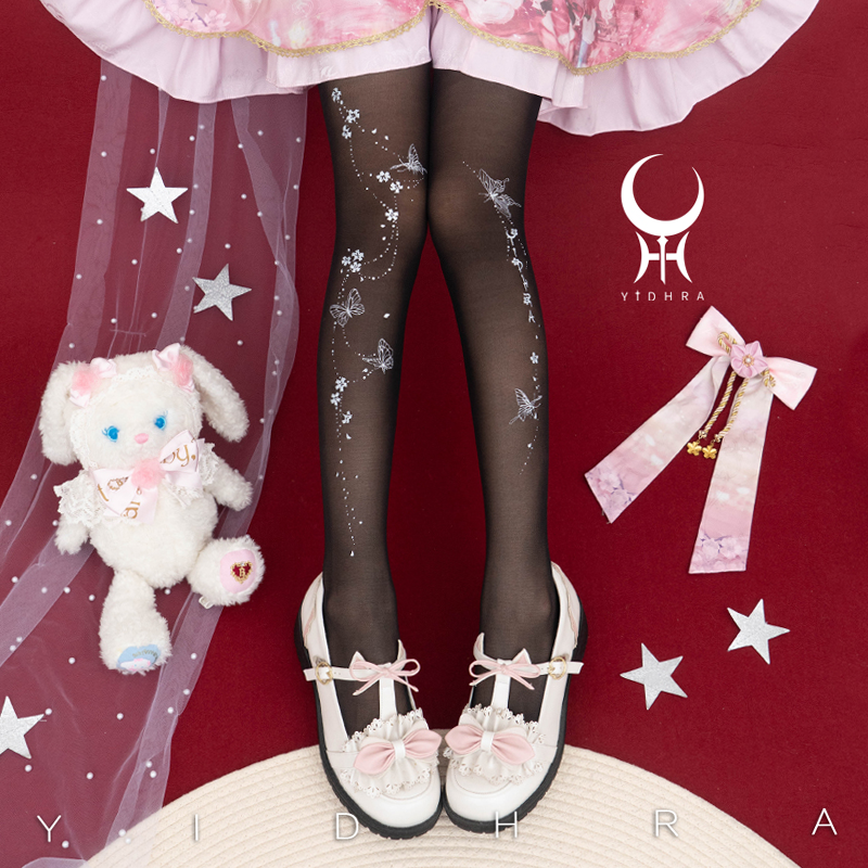 Butterflies Love Flowers Lolita Tights By Yidhra