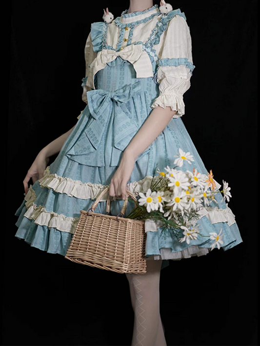 OP Dress♥Ready to Ship♥Rabbits Plant Flowers♥ Cotton Lolita Dress
