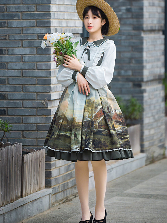 OP♥Ready to Ship♥Shimmer Oil Painting♥Sweet Lolita Dress