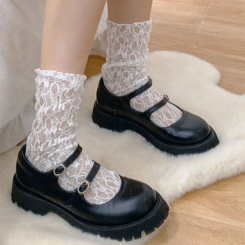 White Lace Lolita Socks