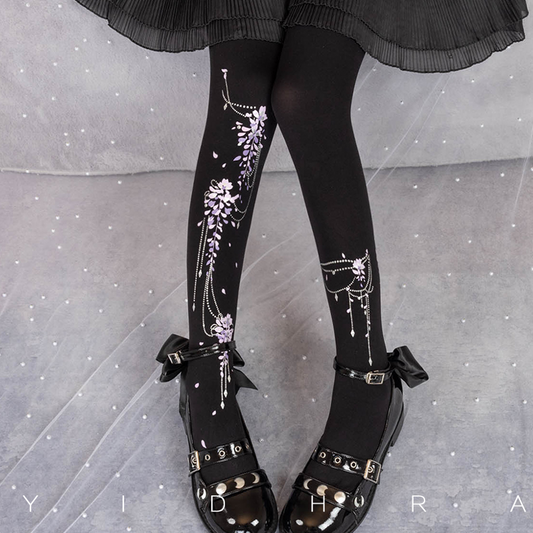 Wisteria Lolita Tights By Yidhra