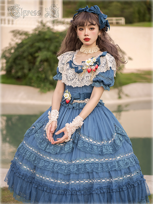 OP Dress Full Set♥Pre-order 3 months♥ Xingxiang Blue Color ♥Sweet Lolita Dress