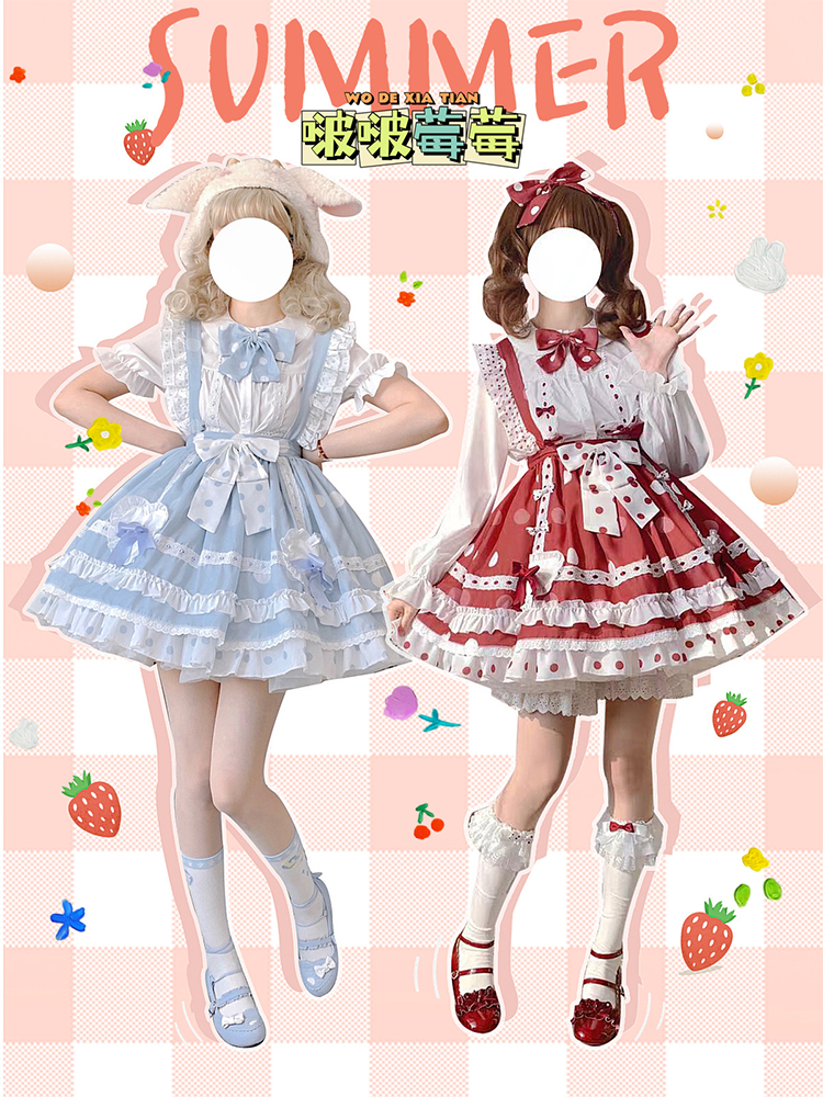 SK♥Presale 4 weeks ♥Red Wave Dot ♥ Sweet Lolita Dress SK