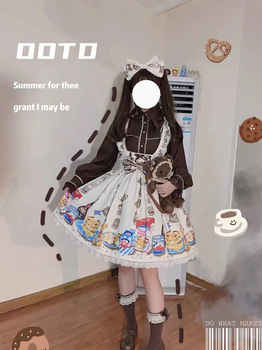 Chocolate Sauce Long-sleeved Blouse