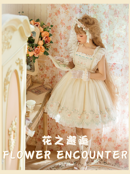 JSK♥Ready to Ship♥Flower Encounter♥Sweet Lolita Dress