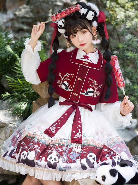 OP &Coat ♥Ready to Ship♥Chinese Character Panda♥Sweet Lolita Dress