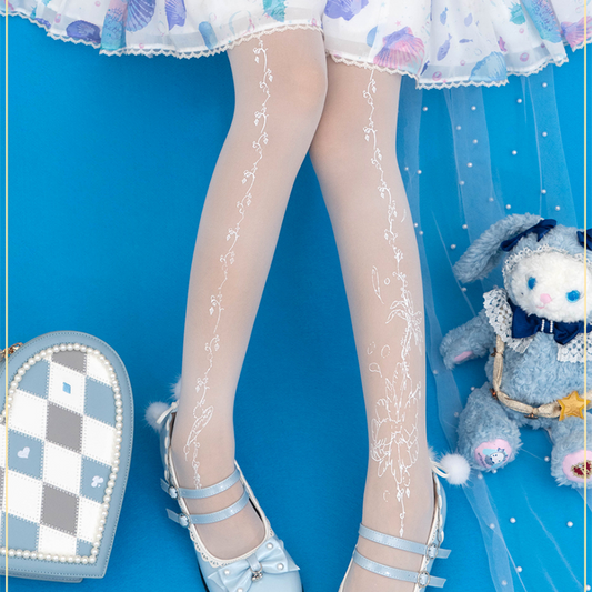 Flower of Feathers Lolita Tights By Yidhra