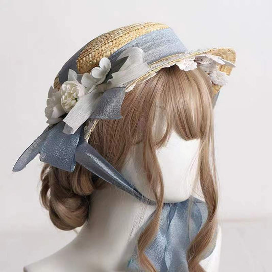 Lolita Vintage Flower Straw Hat
