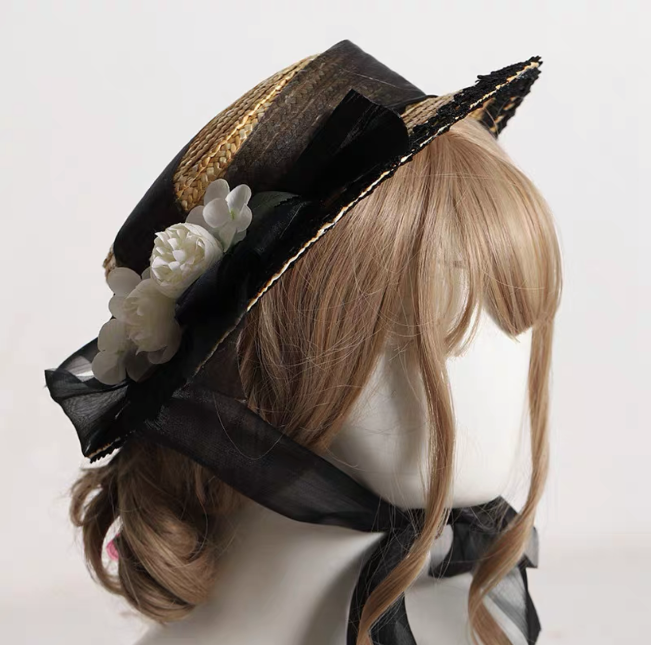 Lolita Vintage Flower Straw Hat