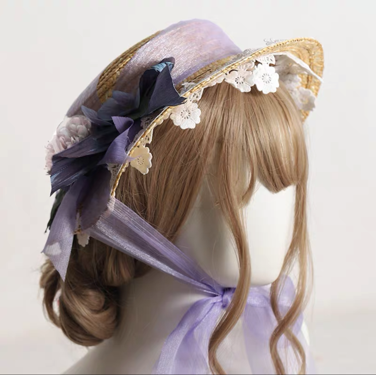Lolita Vintage Flower Straw Hat