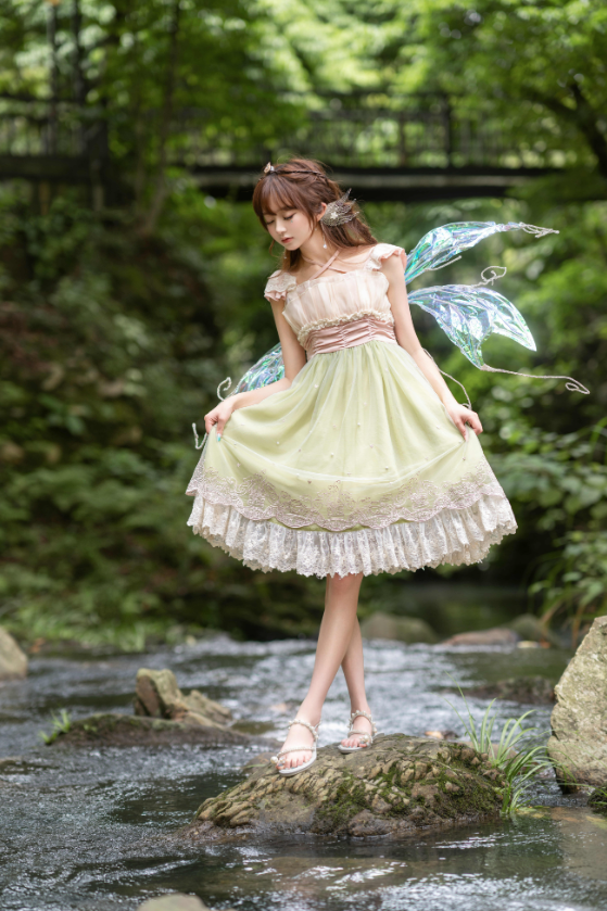 JSK Dress♥Ready to Ship♥A Little Bear Picking Orchid ♥Sweet Lolita Dress
