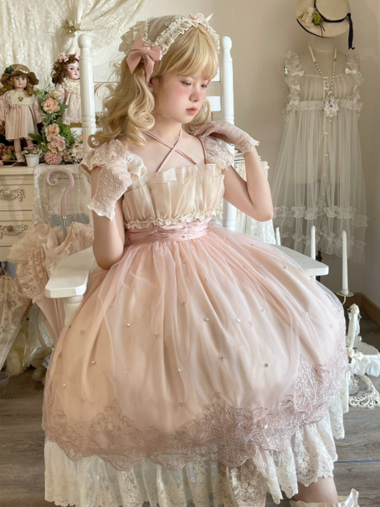 JSK Dress♥Ready to Ship♥A Little Bear Picking Orchid ♥Sweet Lolita Dress