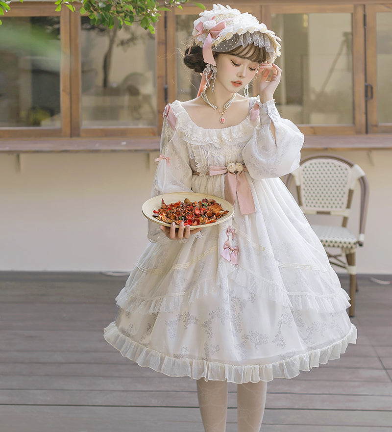 OP♥Ready to Ship♥White Rose♥Classic Lolita Dress