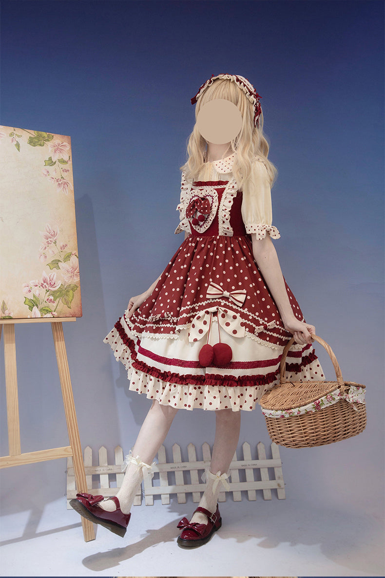 JSK & Blouse♥ Ready to Ship♥Cherry Pie♥ Sweet Lolita Dress