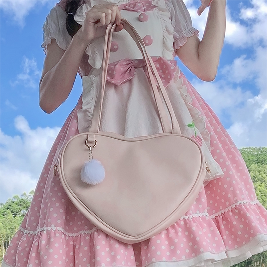 Lolita  Love Shaped Leather Bag Carrying Or Shoulder Bag