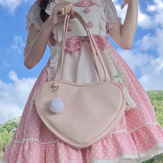 Lolita Love Shaped Leather Bag Carrying Or Shoulder Bag