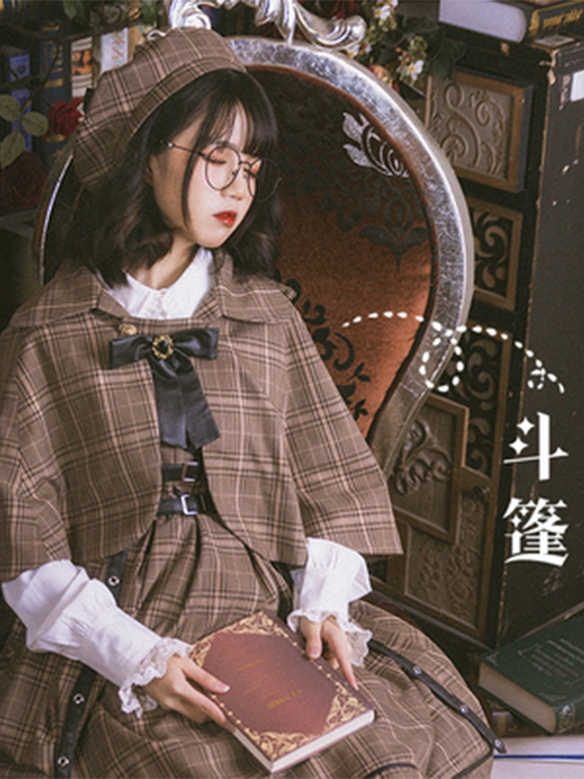 Cape♥ Ready to Ship♥Vanilla Latte Little Detective♥ Classic Lolita Cape