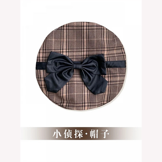 Vanilla Latte Little Detective SK Lolita Dress Matching Hat/ Hair Clips