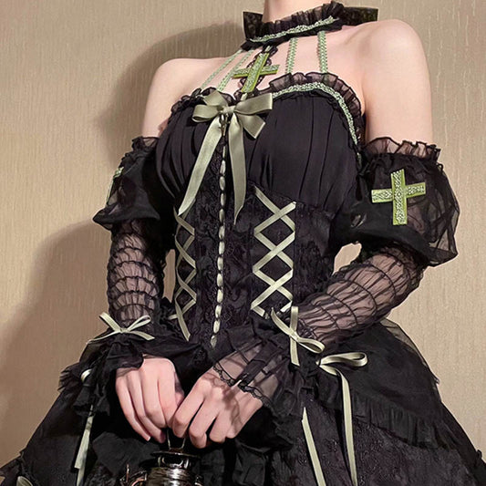 Cross Hime Lolita Dress Matching Separated Long Sleeves