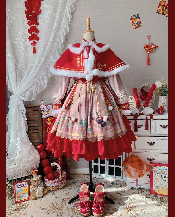 JSK Full Set♥Ready to Ship♥Red Panda ♥Chinese Style Lolita Dress