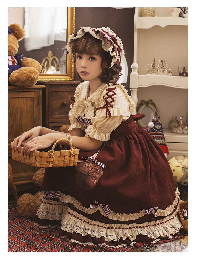 JSK&Blouse♥Ready to Ship♥Little Acorn Type A♥Sweet Lolita JSK Dress