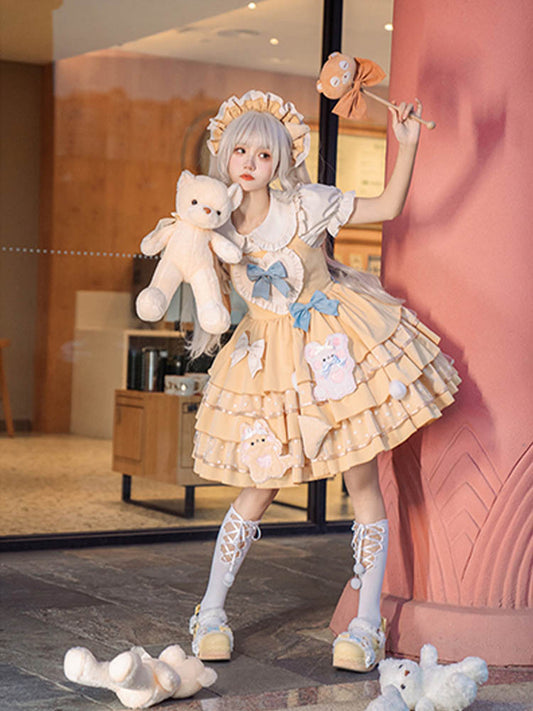 JSK Dress♥Ready to Ship♥ Cheese Bear ♥Sweet Lolita Dress