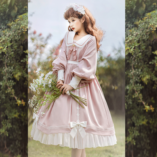 OP Dress♥Ready to Ship♥ Pink Sweet Elegant Lolita Dress Long Sleeve