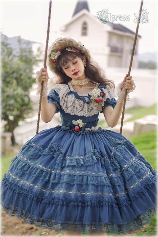 OP Dress Full Set♥Pre-order 3 months♥ Xingxiang Blue Color ♥Sweet Lolita Dress